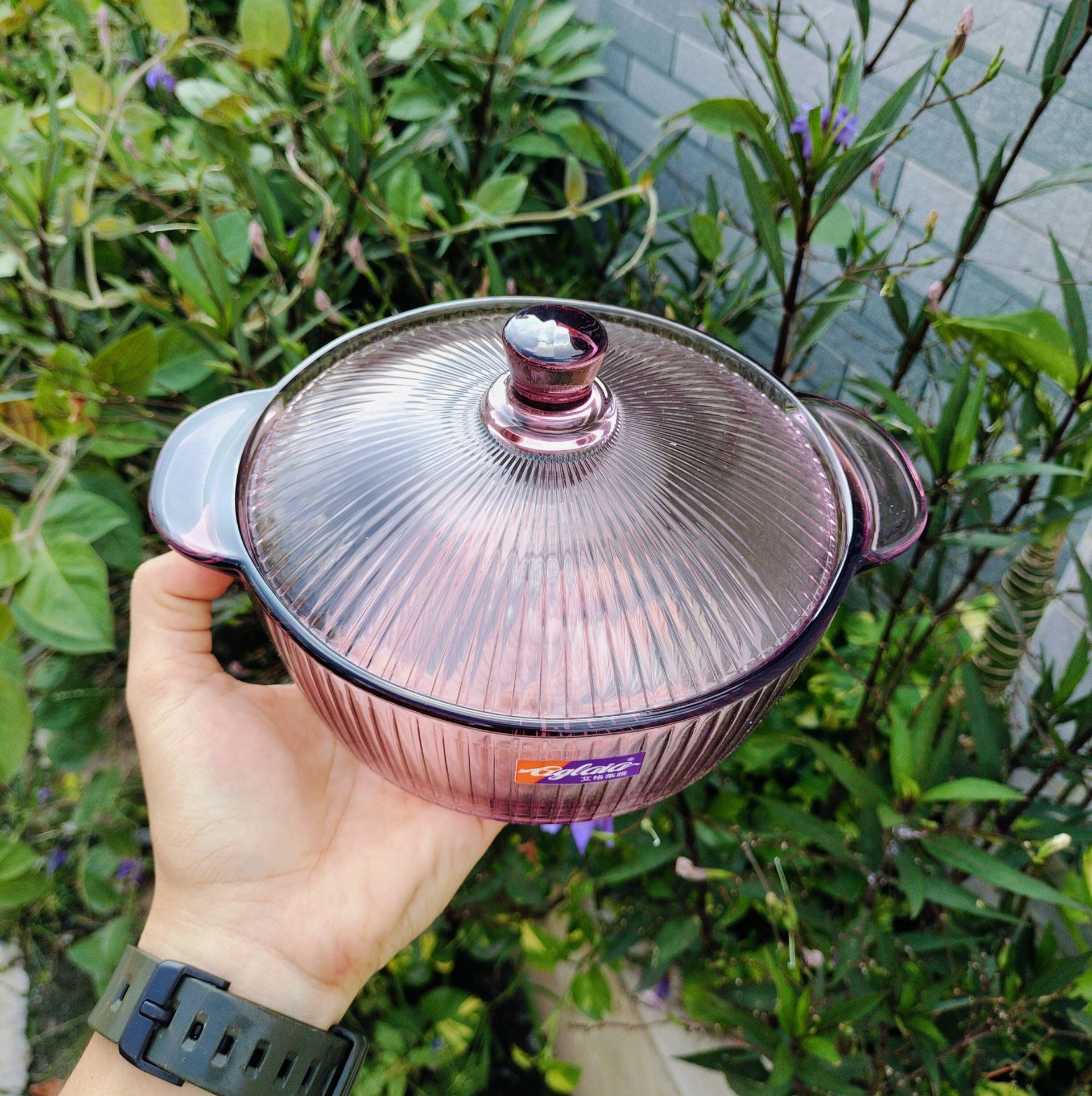 THỐ THỦY TINH 1000ML MÀU TÍM HOTTREND